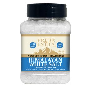 Himalayan White Salt by Pride Of India - 1 Lbs (Texture: Coarse Grind)